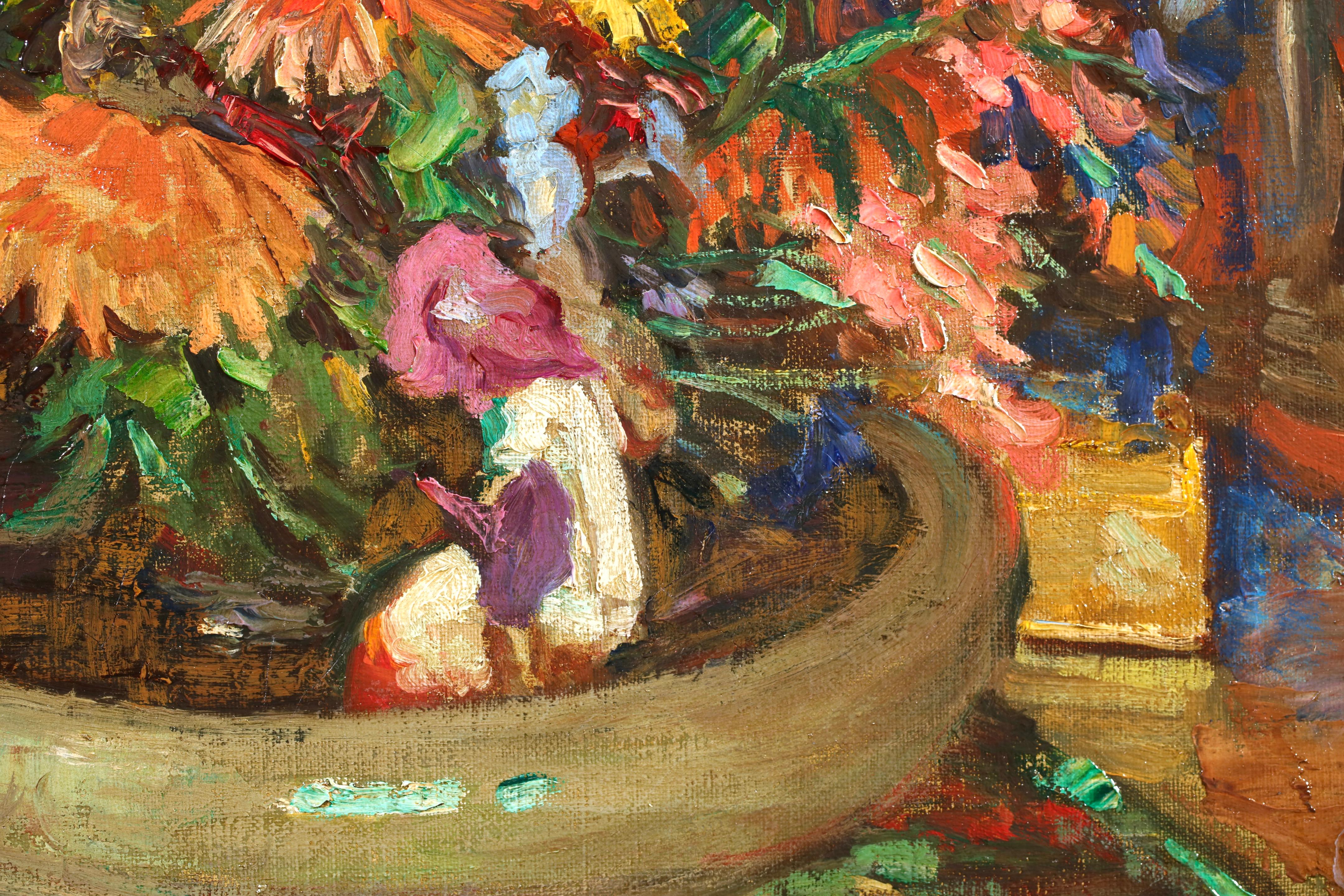 Fleurs sur une table - Postimpressionistisches Stillleben Öl von Lucie Cousturier im Angebot 7