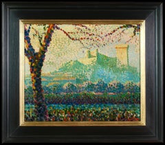 Vue de Provence - Pointillist Landscape Oil by Lucie Cousturier