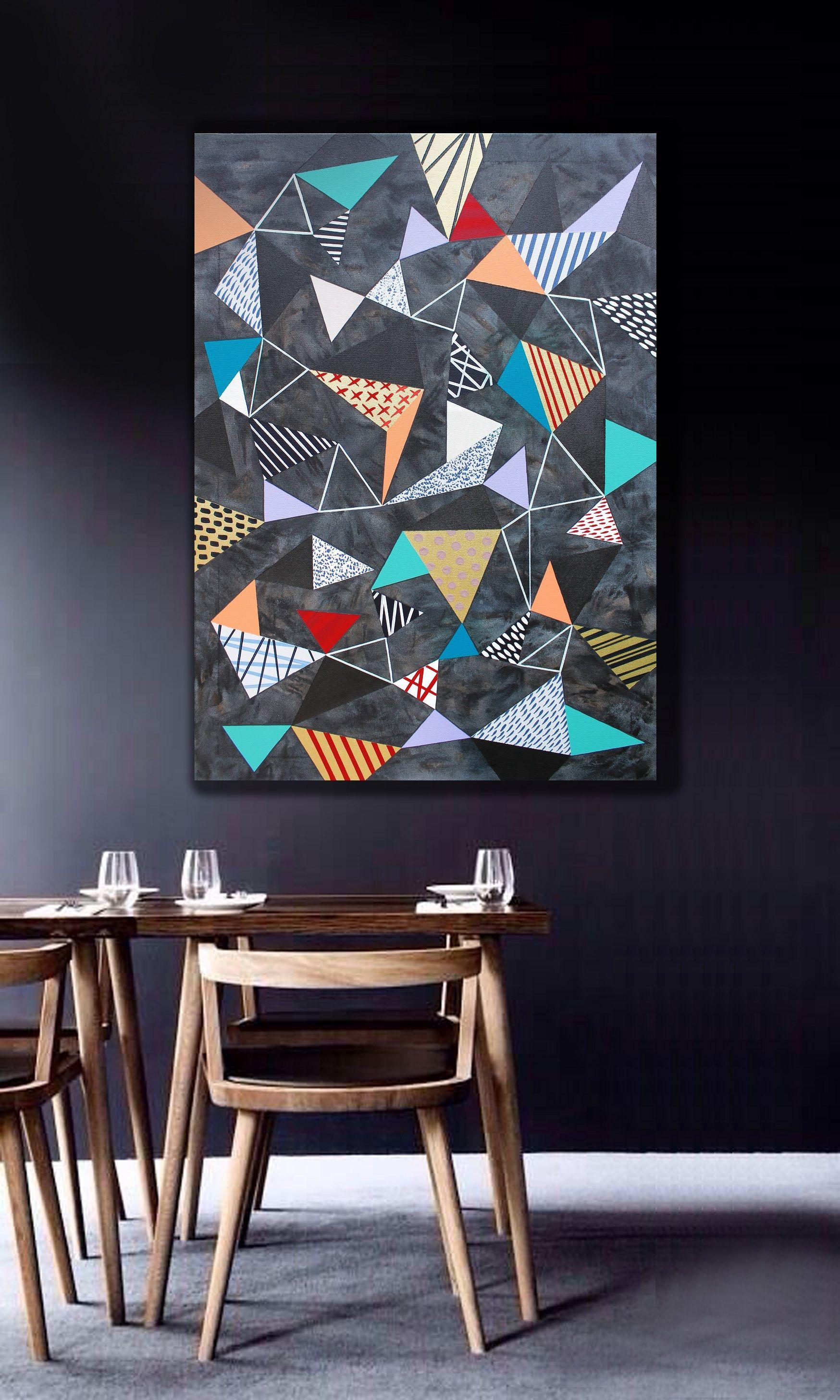 Triangles 6, Peinture, Acrylique sur Toile - Contemporain Painting par Lucie Jirku