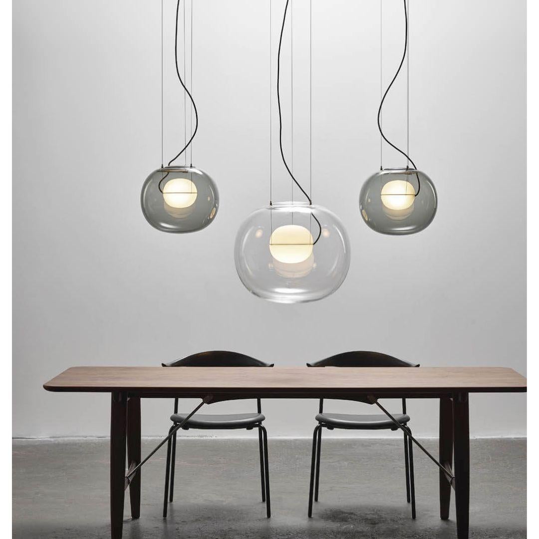 Lucie Koldova 'Big One' Hand Blown Glass Pendant Lamp in Grey & Opal for Brokis For Sale 1