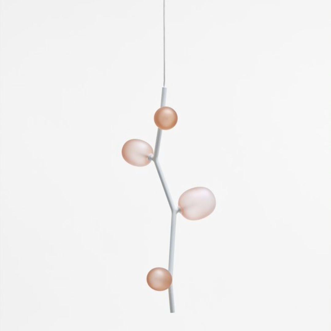 Lucie Koldova 'Ivy Vertical 4' Blown Opal Glass Pendant in White for Brokis For Sale 3