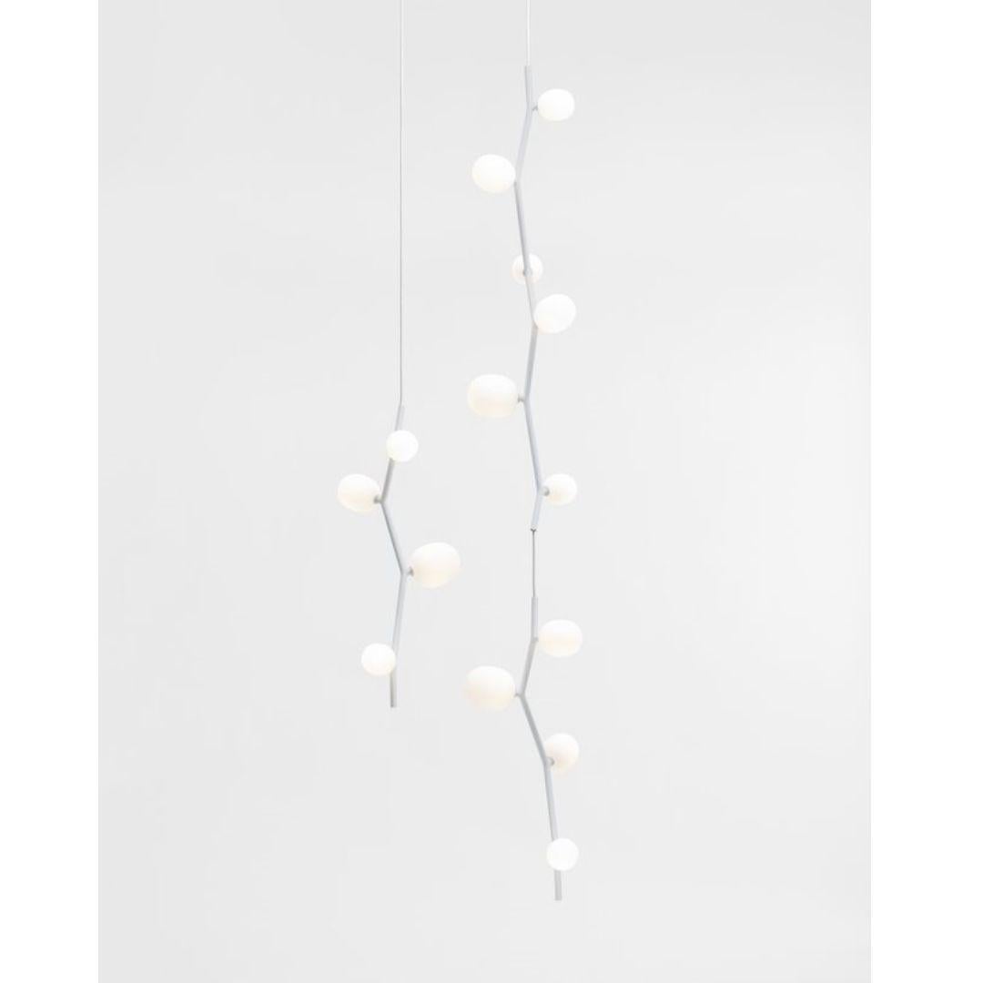 Contemporary Lucie Koldova 'Ivy Vertical 4' Blown Opal Glass Pendant in White for Brokis For Sale