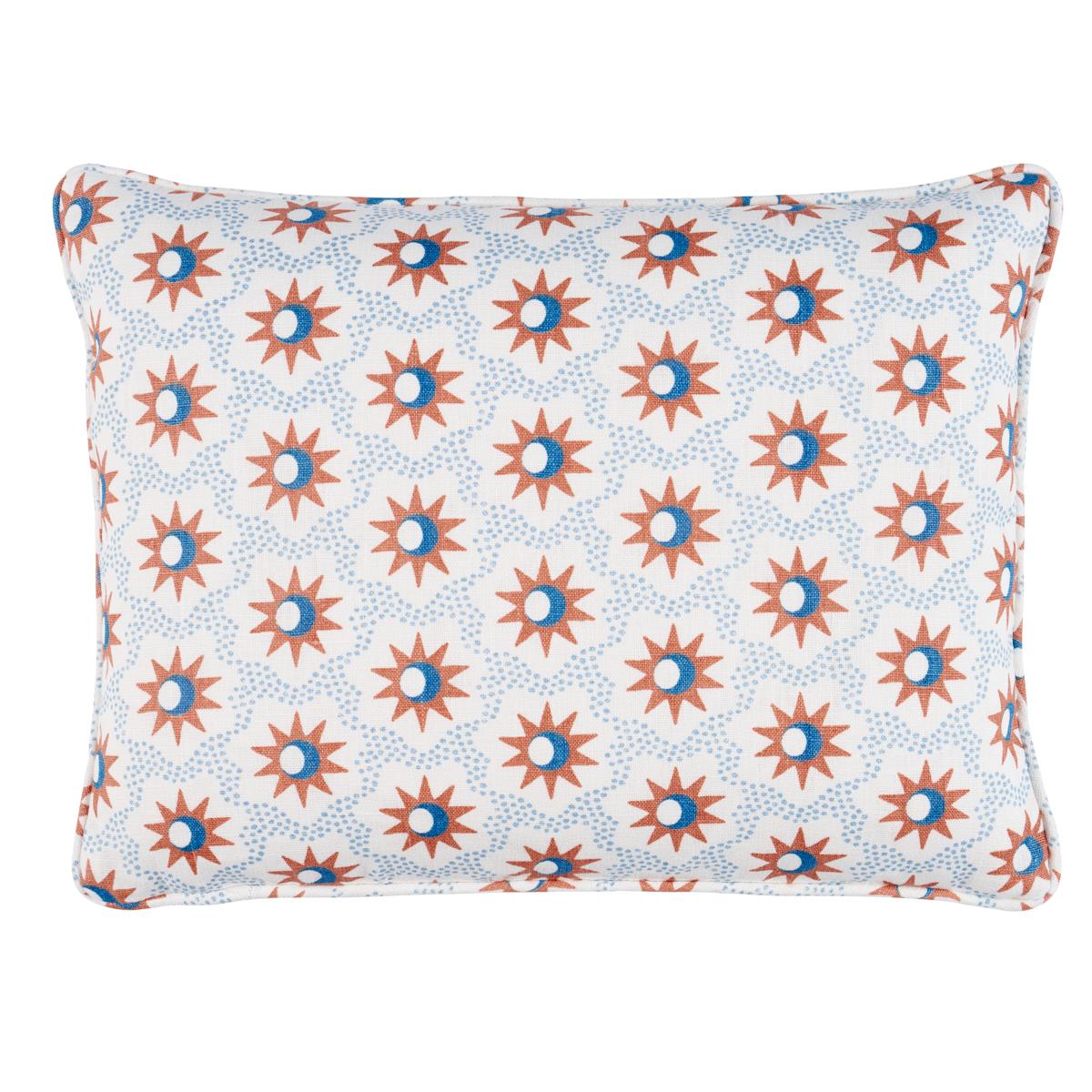 Lucie Pillow in Clay & Blue 16 x 12" For Sale