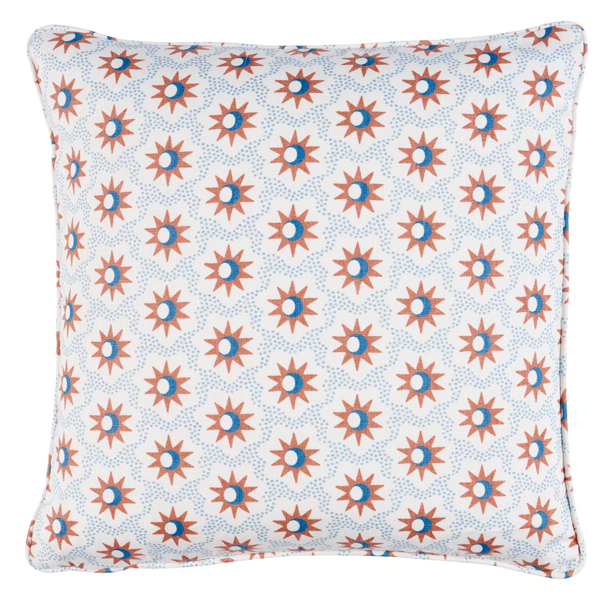 Lucie Pillow in Clay & Blue 16 x 16" For Sale