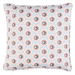 Lucie Pillow in Clay & Blue 16 x 16"