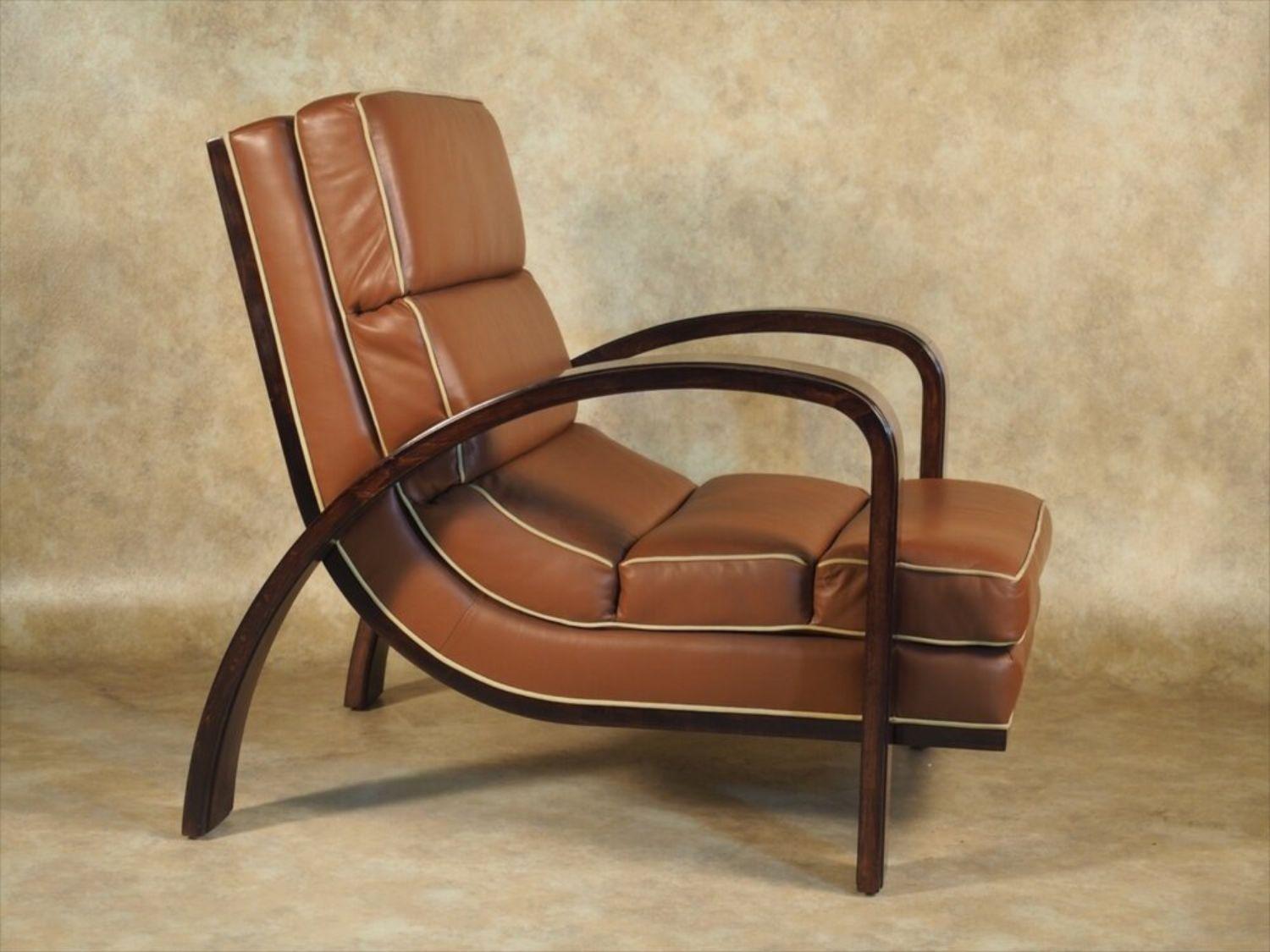 20th Century Lucie Renaudot, Large-Scale Modernist Armchair For Sale