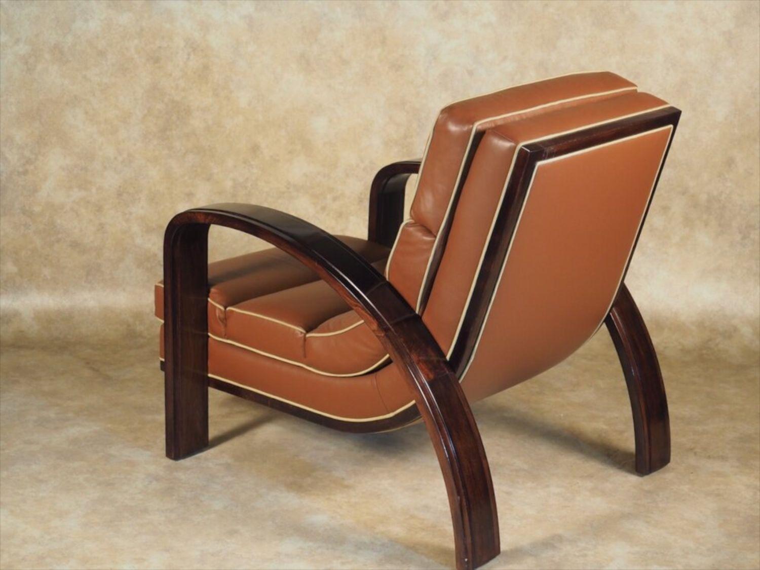 Beech Lucie Renaudot, Large-Scale Modernist Armchair For Sale
