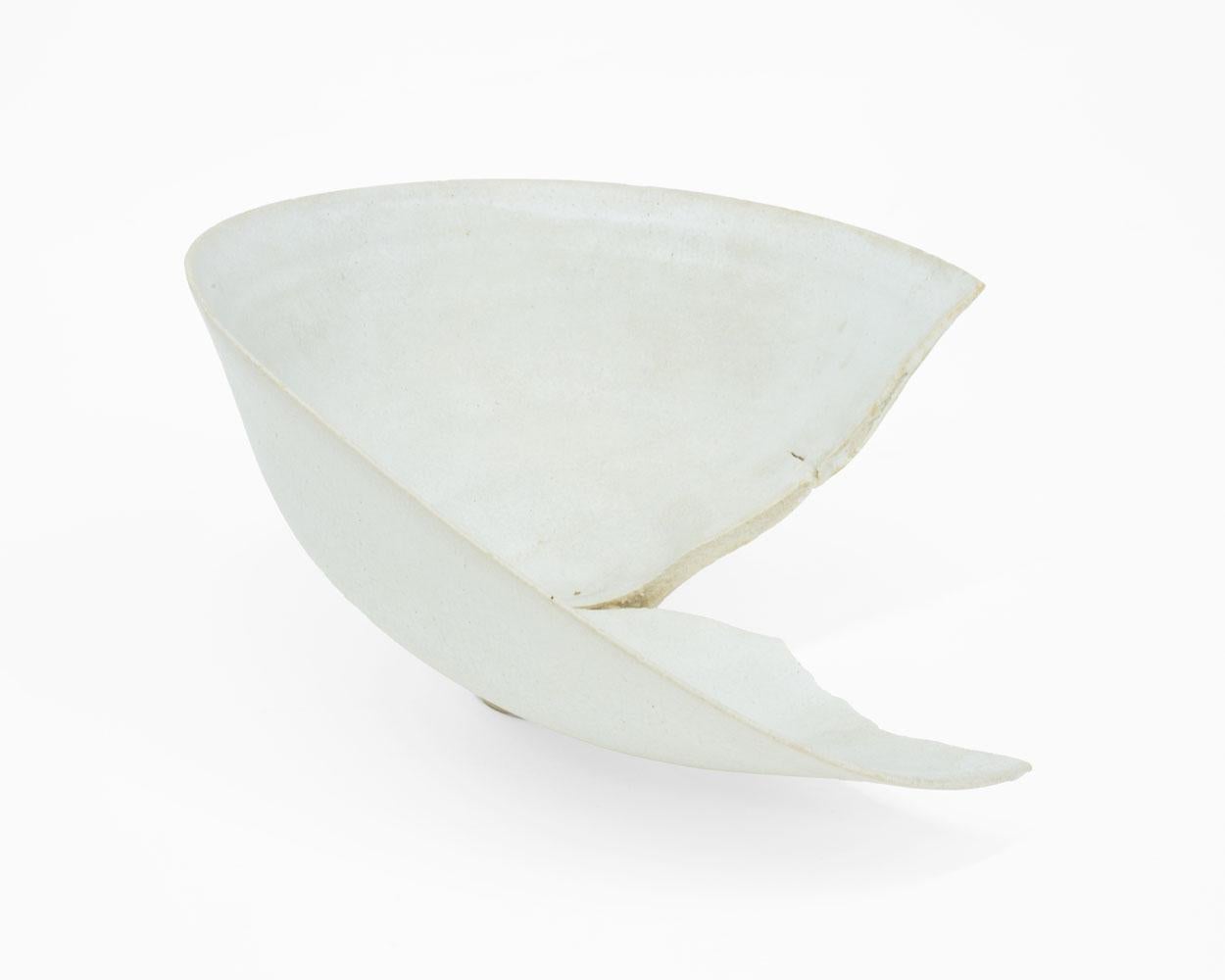 White Porcelain Bowl Split in Firing For Sale 1