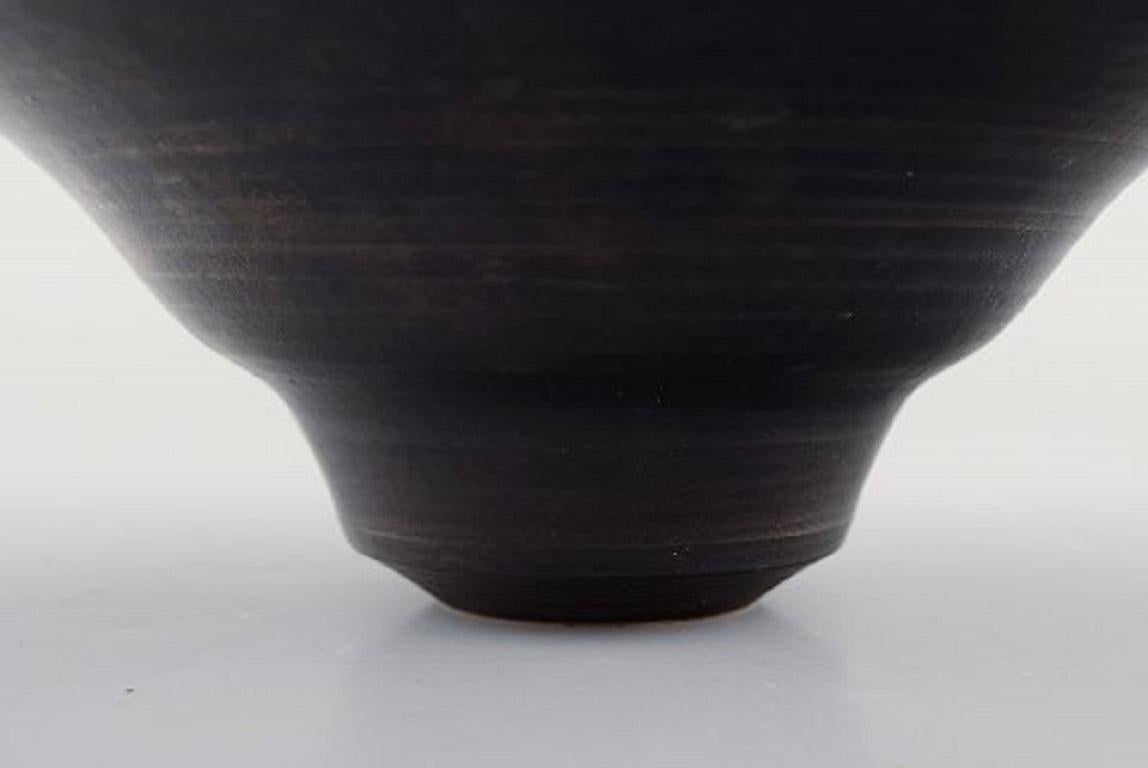 Late 20th Century Lucie Rie Austrian-Born British Ceramist, Stylish Bowl, Black Glaze