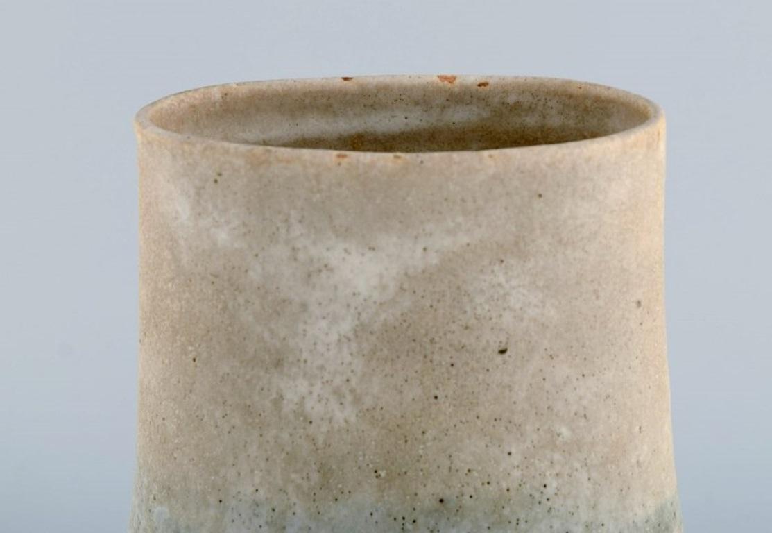 Glazed Lucie Rie, Austrian-born British ceramist. Large modernist vase in stoneware For Sale