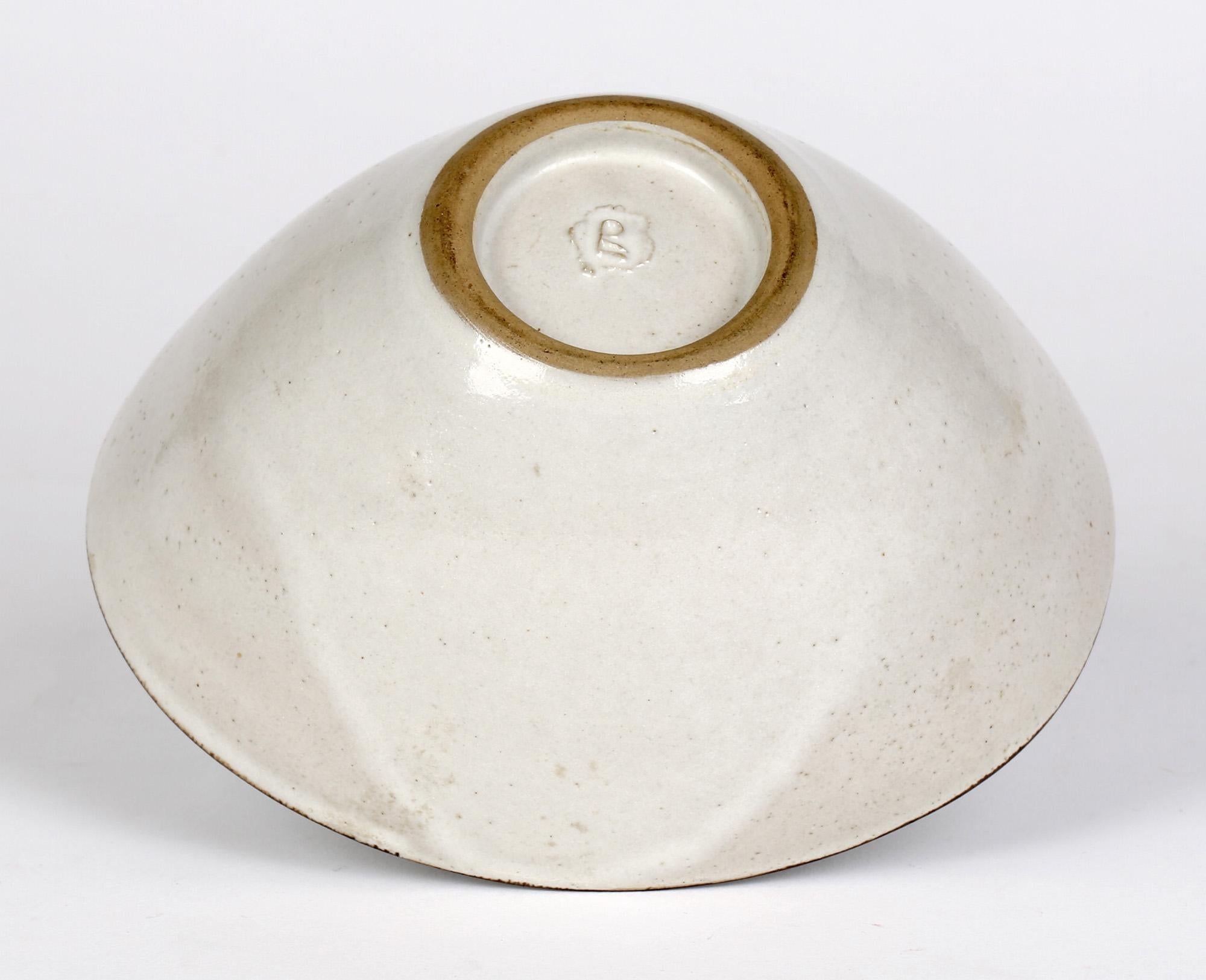 Lucie Rie 'Austrian/British, 1902-1995' Squeezed Oatmeal Glazed Pottery Bowl For Sale 3