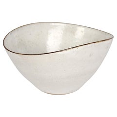 Vintage Lucie Rie 'Austrian/British, 1902-1995' Squeezed Oatmeal Glazed Pottery Bowl