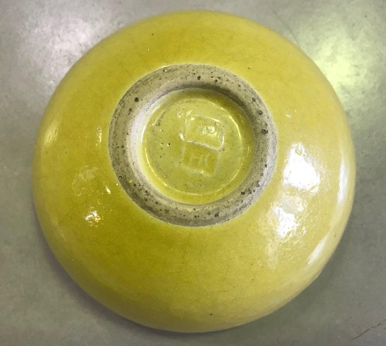 Lucie Rie & Hans Coper Signed Stamped Yellow Glazed Stoneware Bowl, circa 1950 For Sale 6