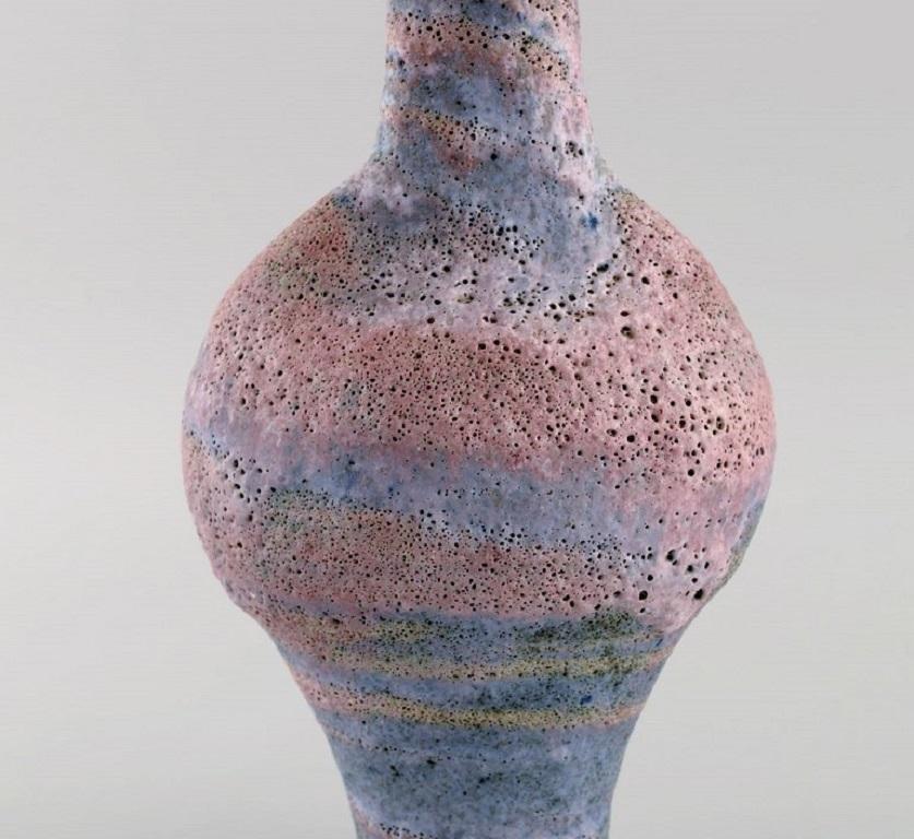Stoneware Lucie Rie, Large Modernist Unique Vase in Glazed Ceramics, ca 1970