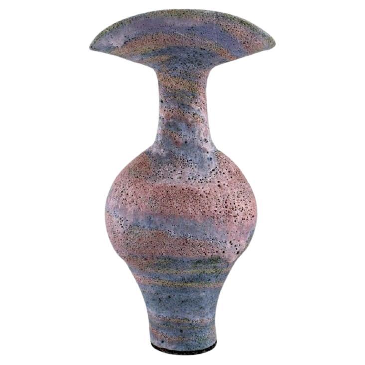 Lucie Rie, Large Modernist Unique Vase in Glazed Ceramics, ca 1970