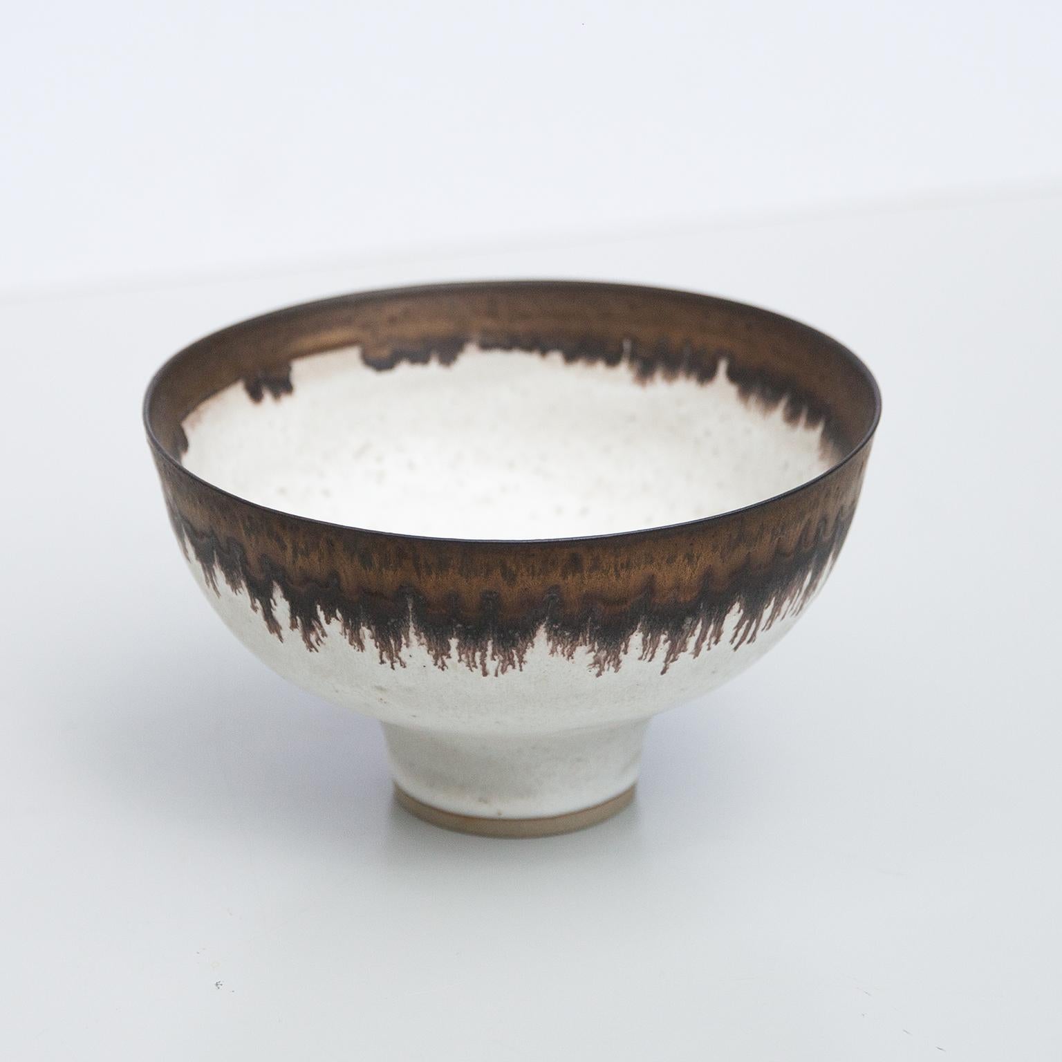 Mid-Century Modern Lucie Rie Manganeze Rim Bowl 1980 For Sale