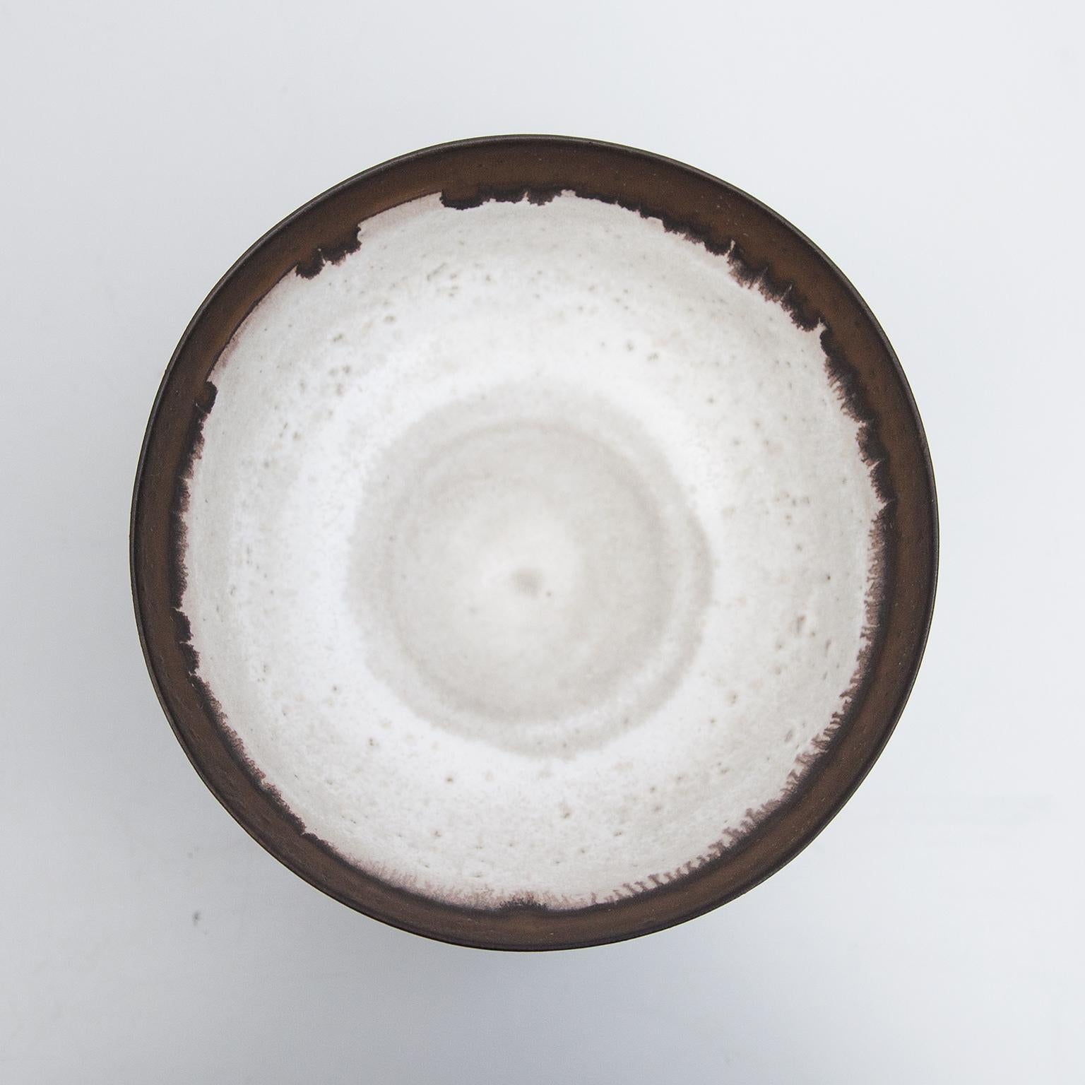 English Lucie Rie Manganeze Rim Bowl 1980 For Sale