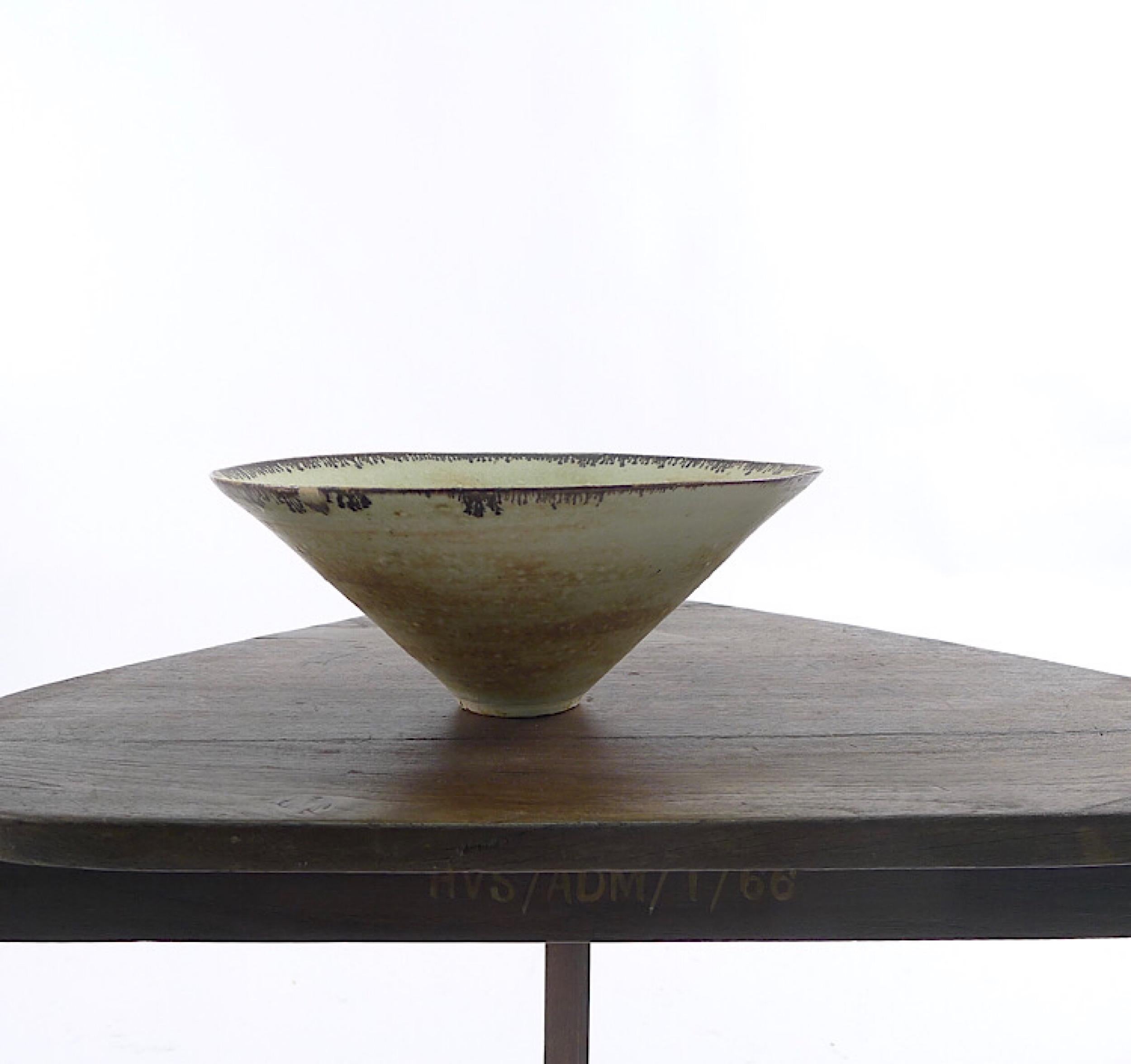 Lucie Rie, Porcelain Bowl, Flaring Conical Form, Impressed Seal Mark In Excellent Condition In Wargrave, Berkshire