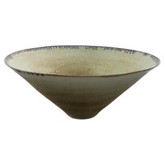 Lucie Rie, Porcelain Bowl, Flaring Conical Form, Impressed Seal Mark