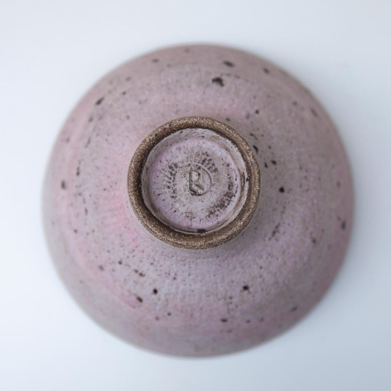 Lucie Rie Rose Colored Bowl 1980 Signed For Sale at 1stDibs