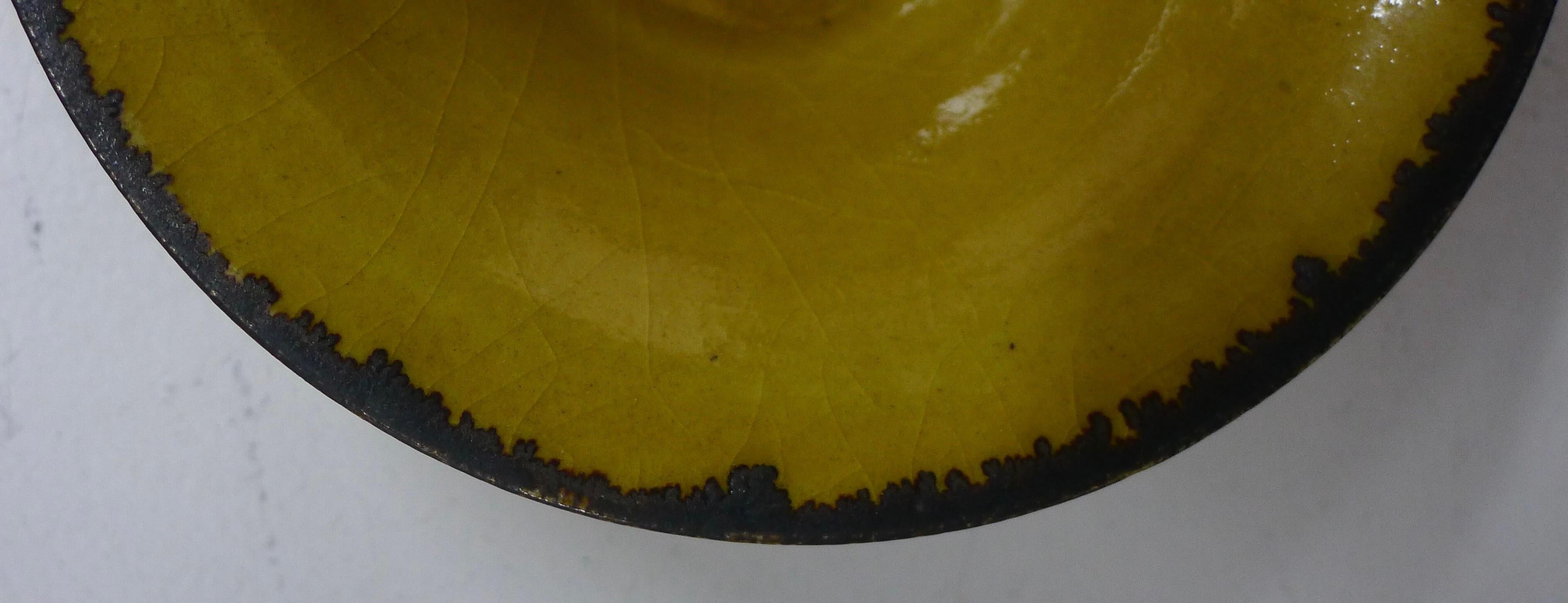 Lucie Rie, Uranium Yellow Flaring Porcelain Bowl, signed For Sale 7