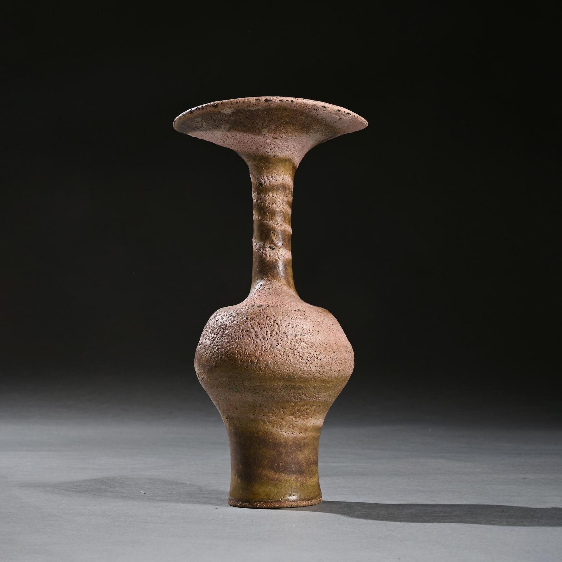 Lucie Ries Vase à lèvre évasée Grès mélangé Circa 1985 en vente 4