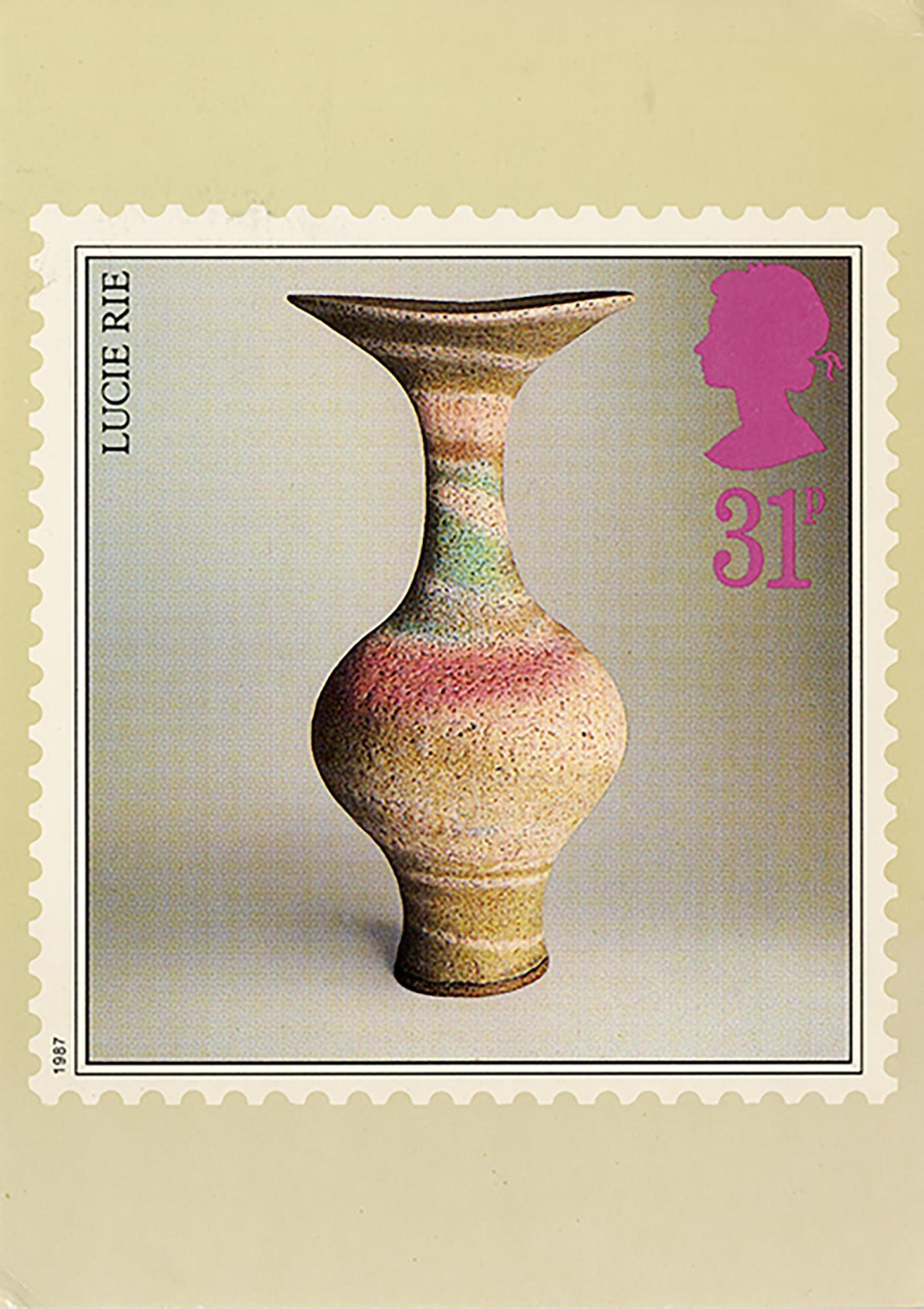 Lucie Ries Vase à lèvre évasée Grès mélangé Circa 1985 en vente 1
