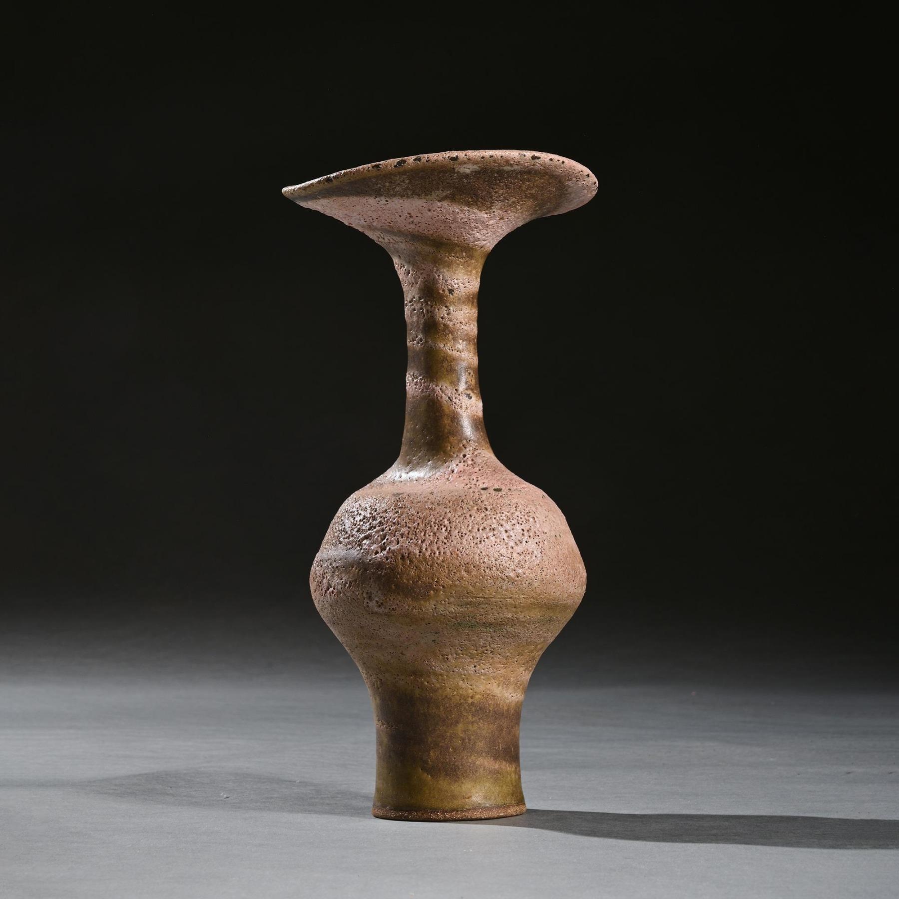 Lucie Ries Vase à lèvre évasée Grès mélangé Circa 1985 en vente 3