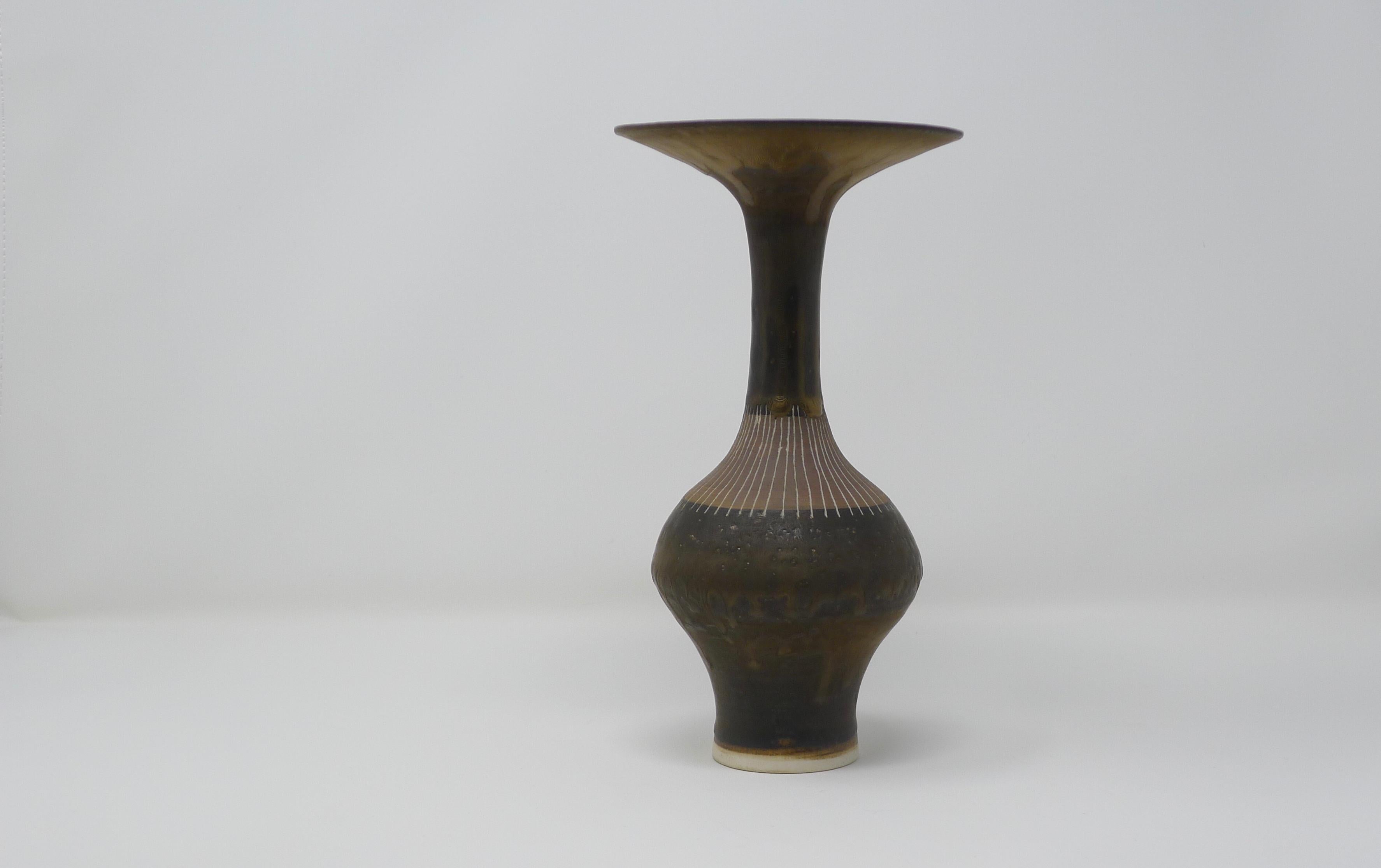 Lucie Rie, Vase with Flaring Rim, Signed with Impressed Mark 1