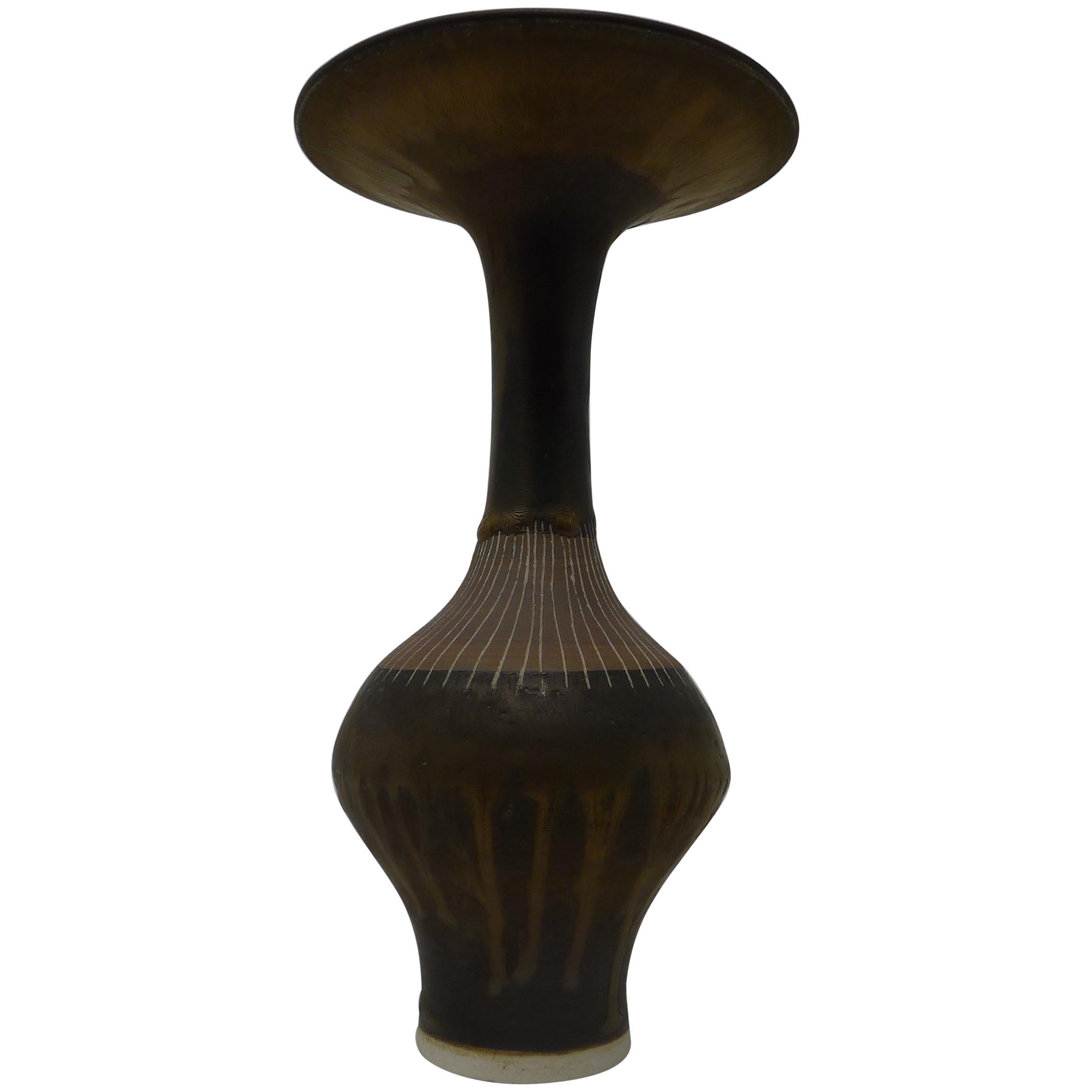 Lucie Rie, Vase with Flaring Rim, Signed with Impressed Mark