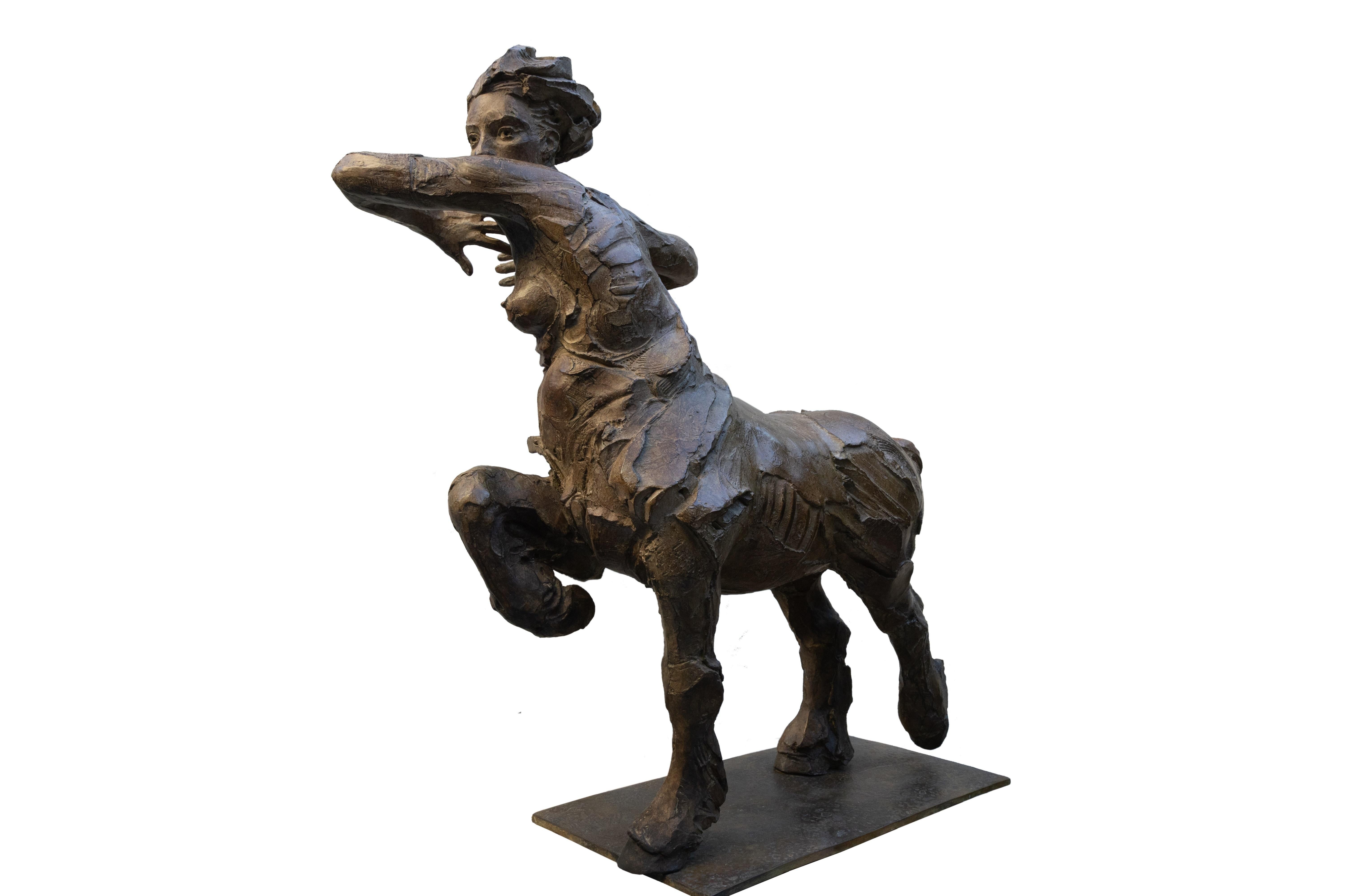 Figurative Sculpture de Lucie Sentjens - Centauro Escultura Bronce Caballo Mitología Humana En Stock