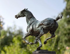 Trois Temps Tres Veces Caballo Galop Escultura Bronce Animal En Stock