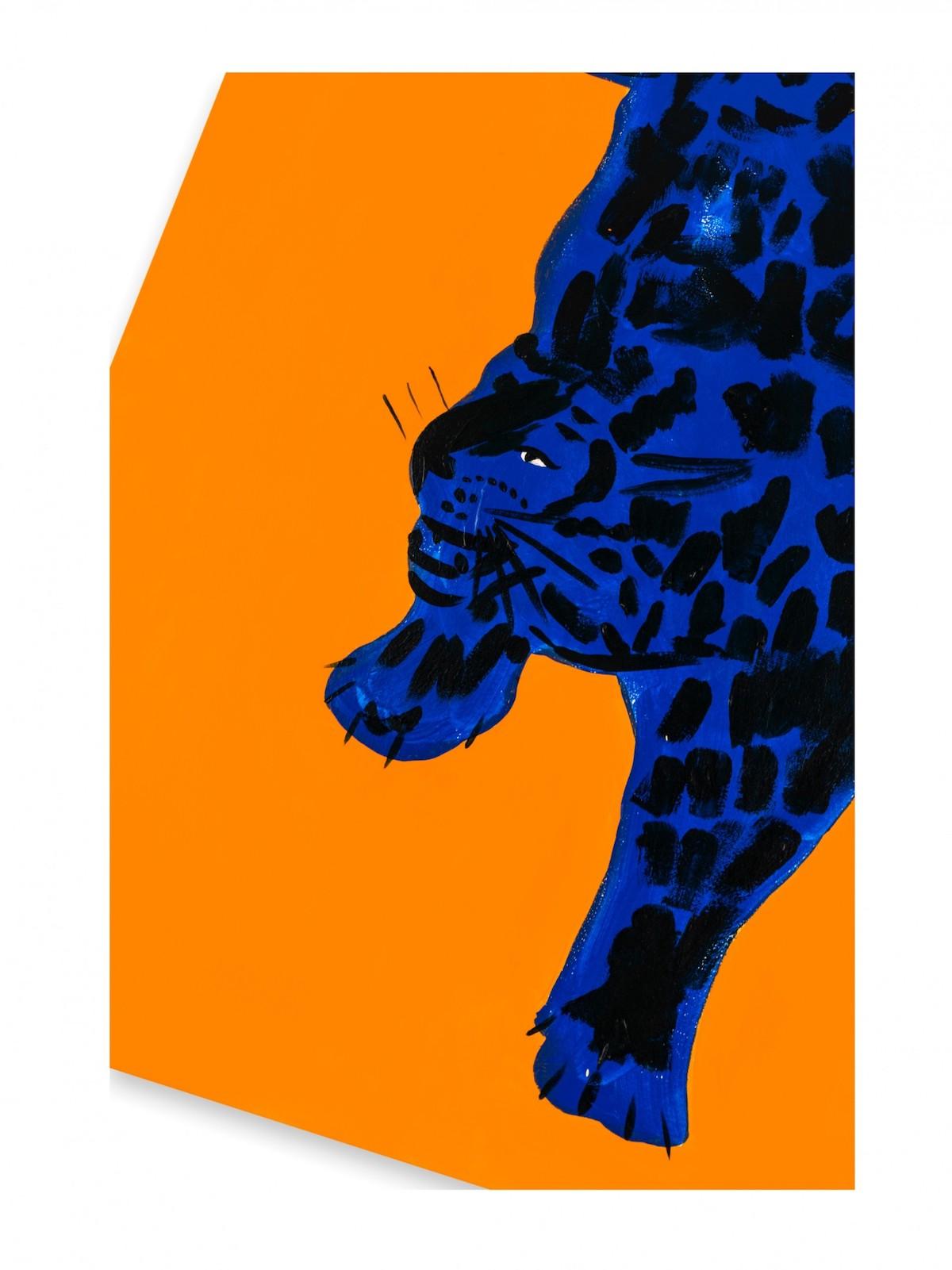 Blue Tiger, Lucie Sheridan, Original paining, Animal art, Graphic art, 2022 - Contemporary Painting by Lucie Sheridan 