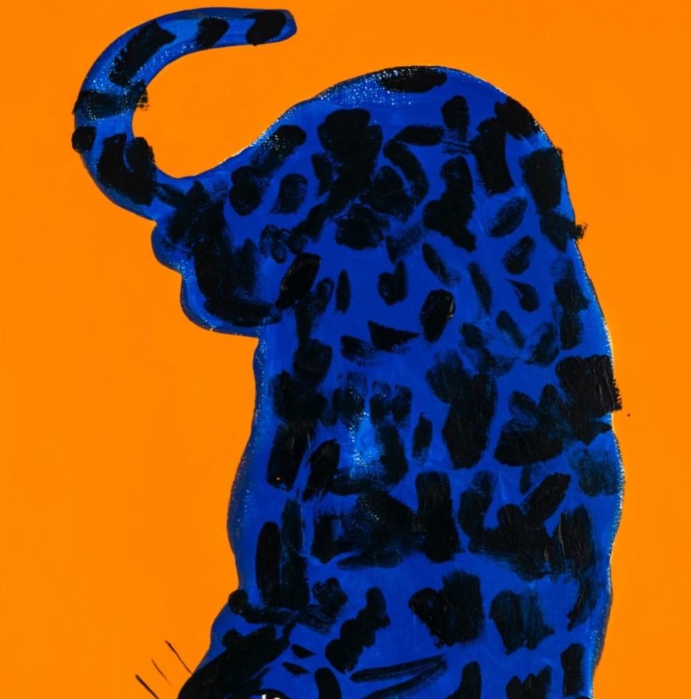 Blue Tiger by Lucie Sheridan [2022]
original and hand signed by the artist 
Acrylic on canvas
Image size: H:91.4 cm x W:60.9 cm
Complete Size of Unframed Work: H:91.4 cm x W:60.9 cm x D:8cm
Frame Size: H:94.4 cm x W:63.9 cm x D:3.5cm
Sold