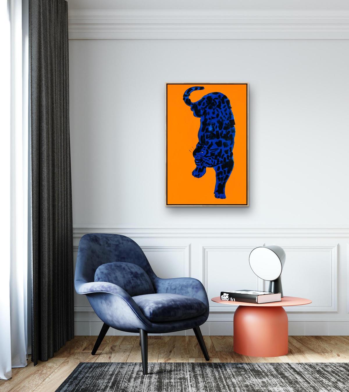 Blue Tiger, Lucie Sheridan, Original paining, Animal art, Graphic art, 2022 For Sale 2