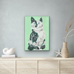 Green Bomb Shell, original painting, portrait, contemporary