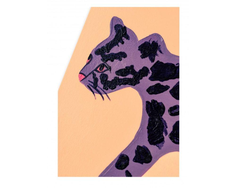 Long Wild Cat Acrylic on Canvas Painting by Lucie Sheridan, 2022 For Sale 3