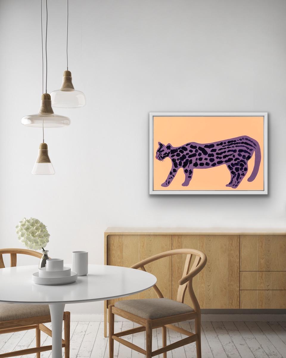 Long Wild Cat Acrylic on Canvas Painting by Lucie Sheridan, 2022 For Sale 6