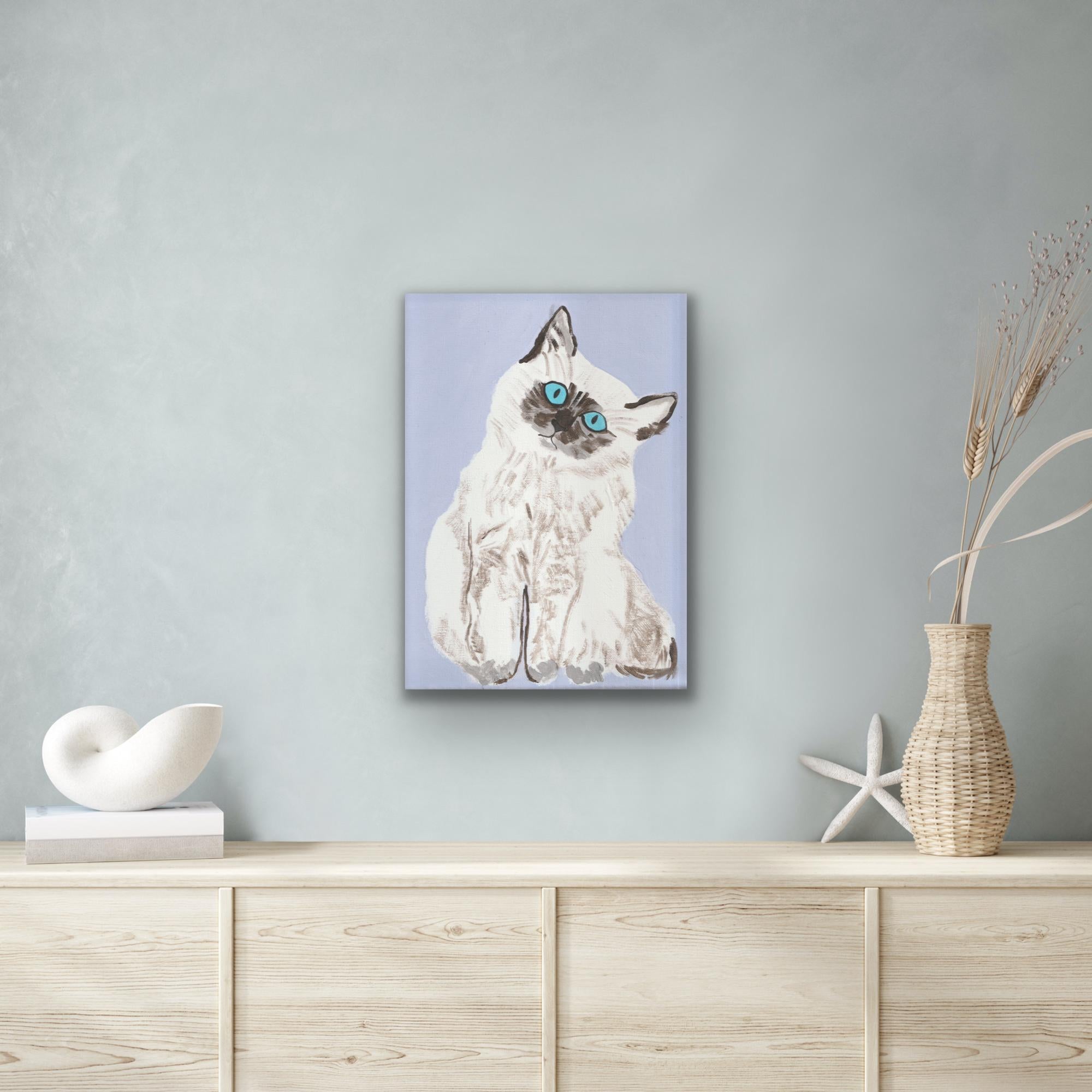 Persian Wonder, original painting, portrait - Contemporary Painting by Lucie Sheridan