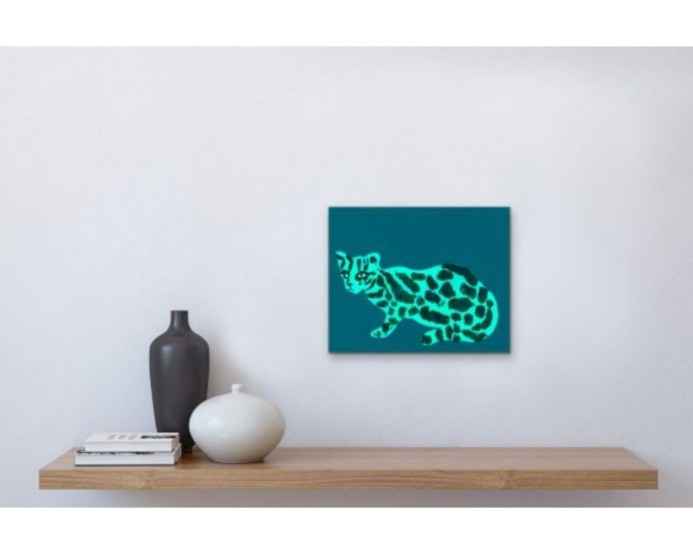 Gato asustadizo, Lucie Sheridan, Arte animal, Arte pop, Pintura brillante contemporánea en venta 5