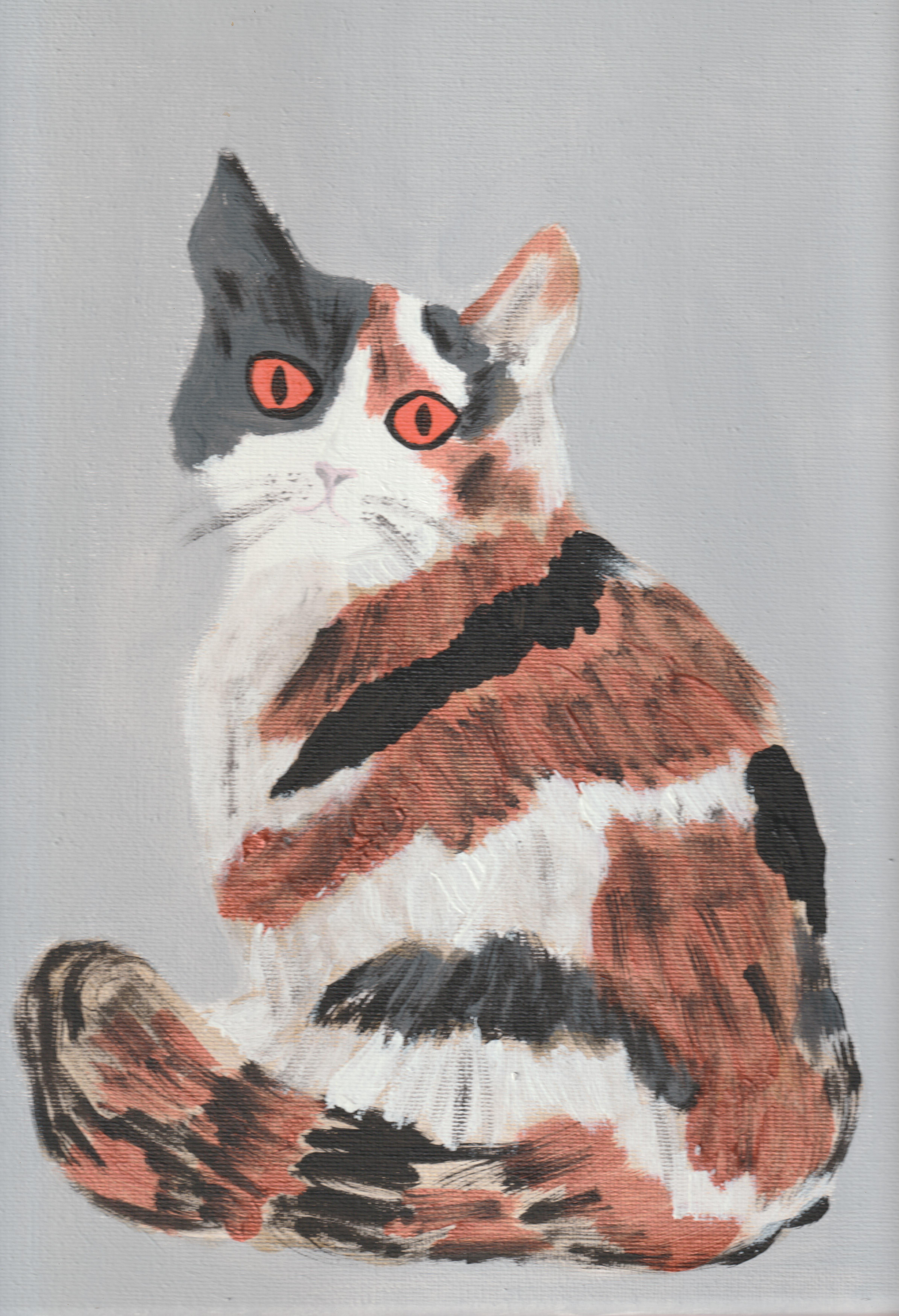 Chat Tabby, peinture originale, portrait, contemporain