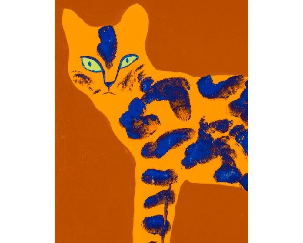 Timothy, Lucie Sheridan, Animal Art, Cat Art, Bright Art, Happy Art For Sale 1