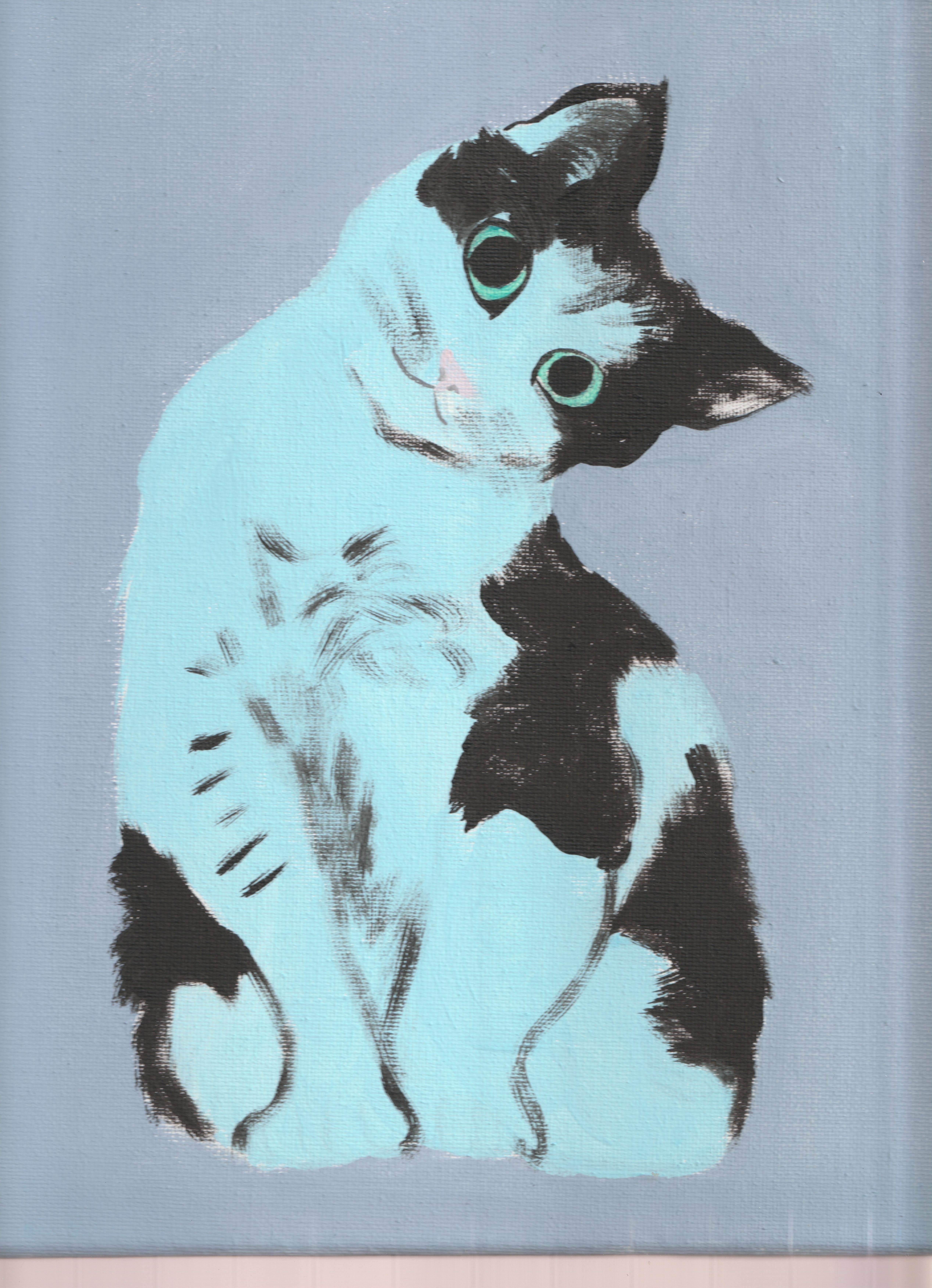 True Blue, original painting, portrait, contemporary For Sale 5