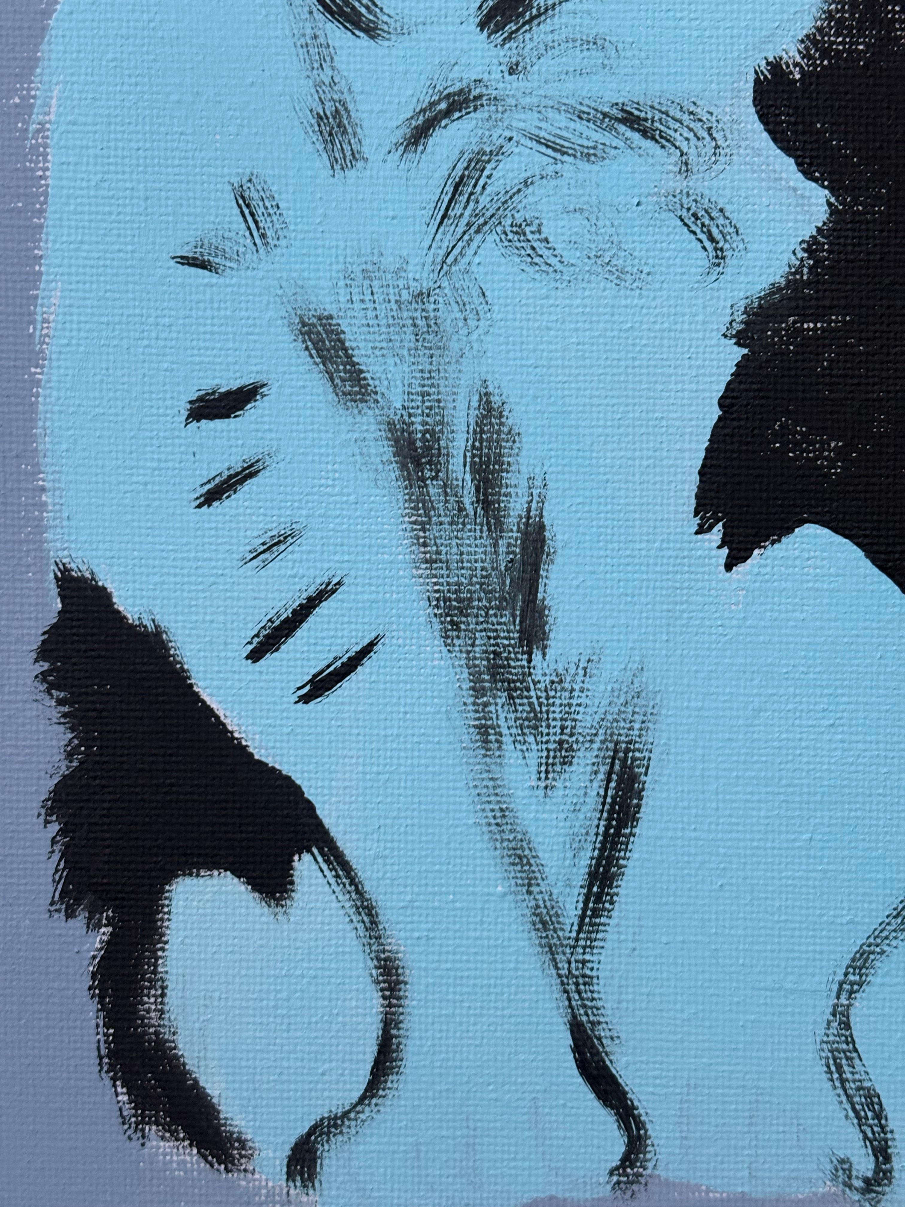 True Blue, original painting, portrait, contemporary For Sale 7