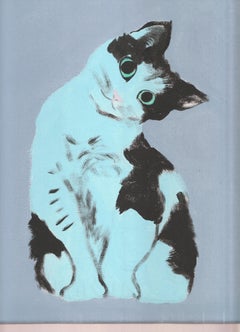 True Blue, original painting, portrait, contemporary