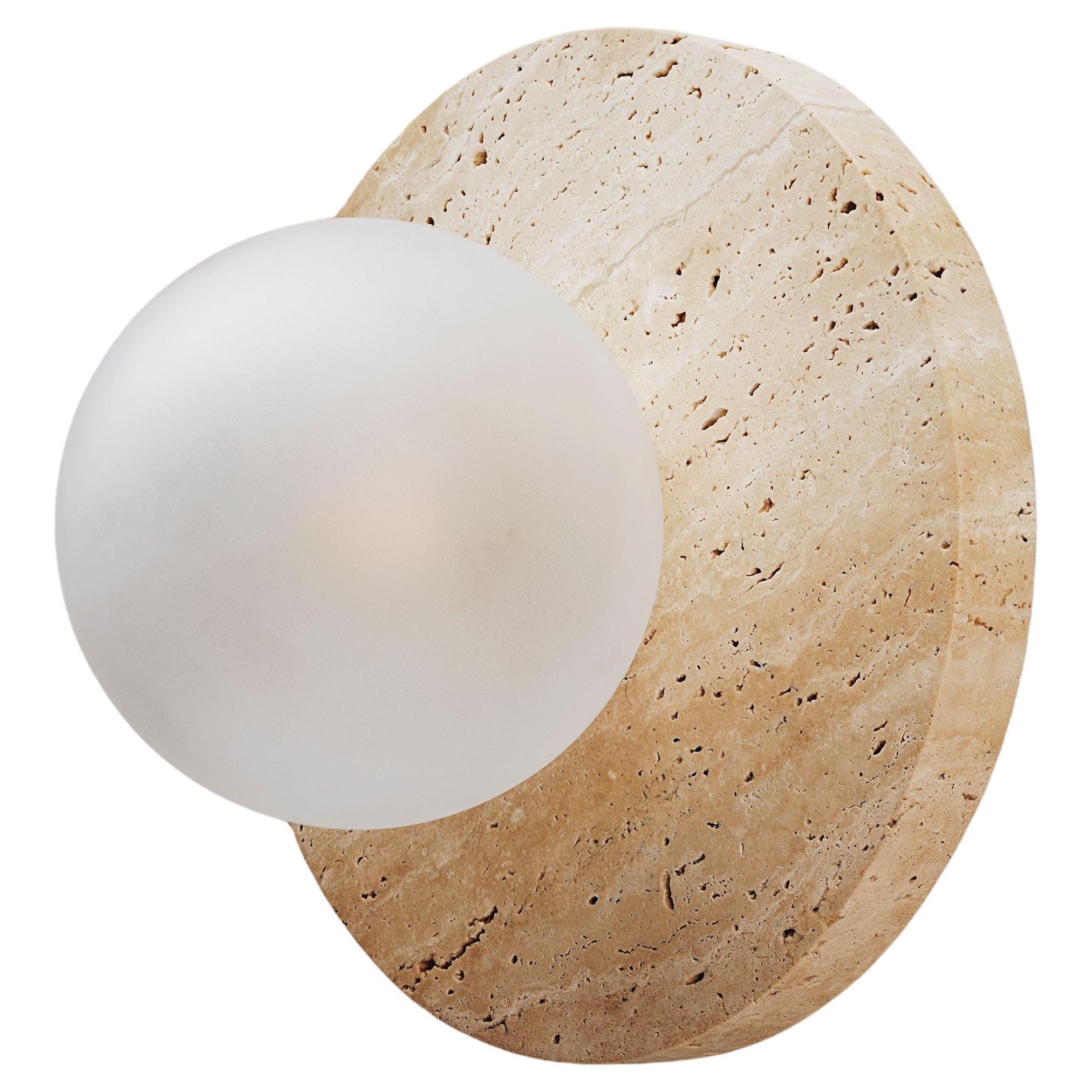 LUCIE Travertine Flushmount or Wall Sconce Emily Del Bello x Blueprint Lighting  For Sale