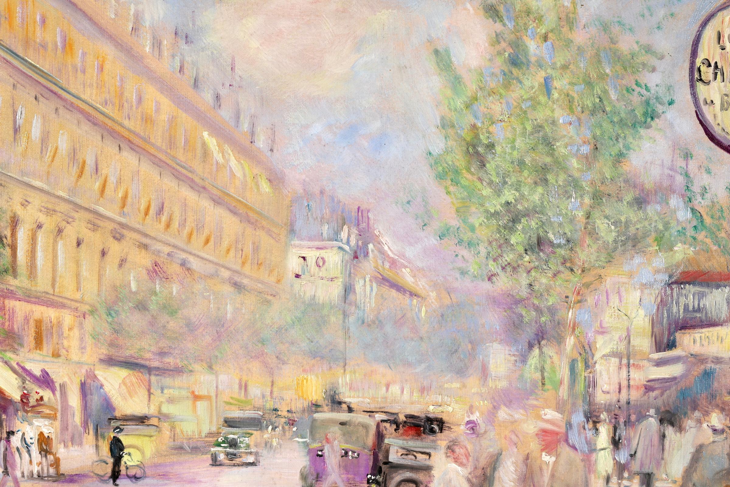 Boulevard Saint-Michel - Paris - Post Impressionist Oil, Cityscape by L Adrion 6