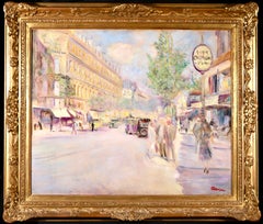 Boulevard Saint-Michel - Paris - Huile post-impressionniste, paysage urbain par L Adrion