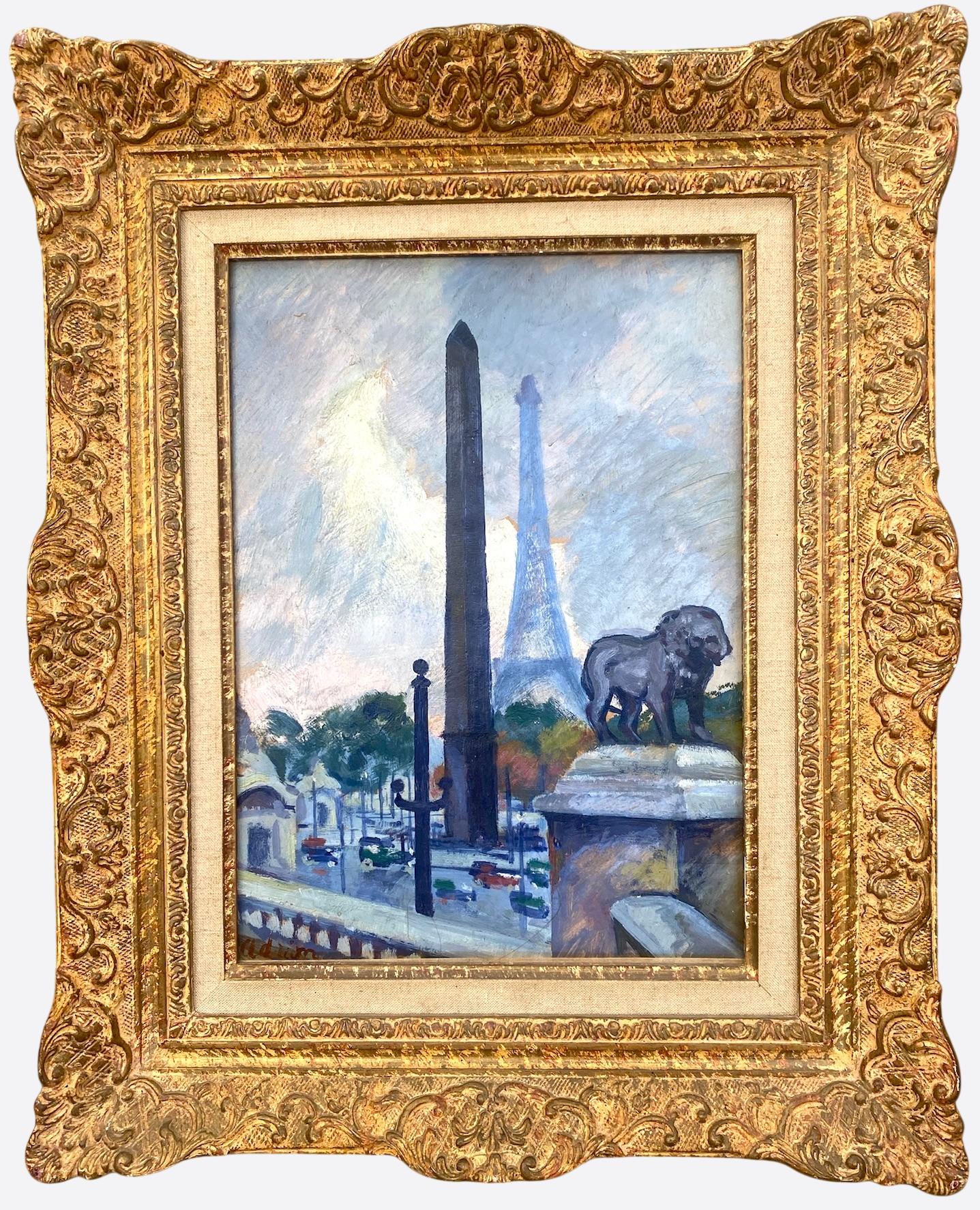 Dynamic Cityscape: Paris the Place de La Concorde and Eiffel Tower oil painting