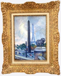 Dynamic Cityscape: Paris the Place de La Concorde and Eiffel Tower oil painting